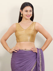 Vamas Gold Brocade Sleeveless Festive Blouse