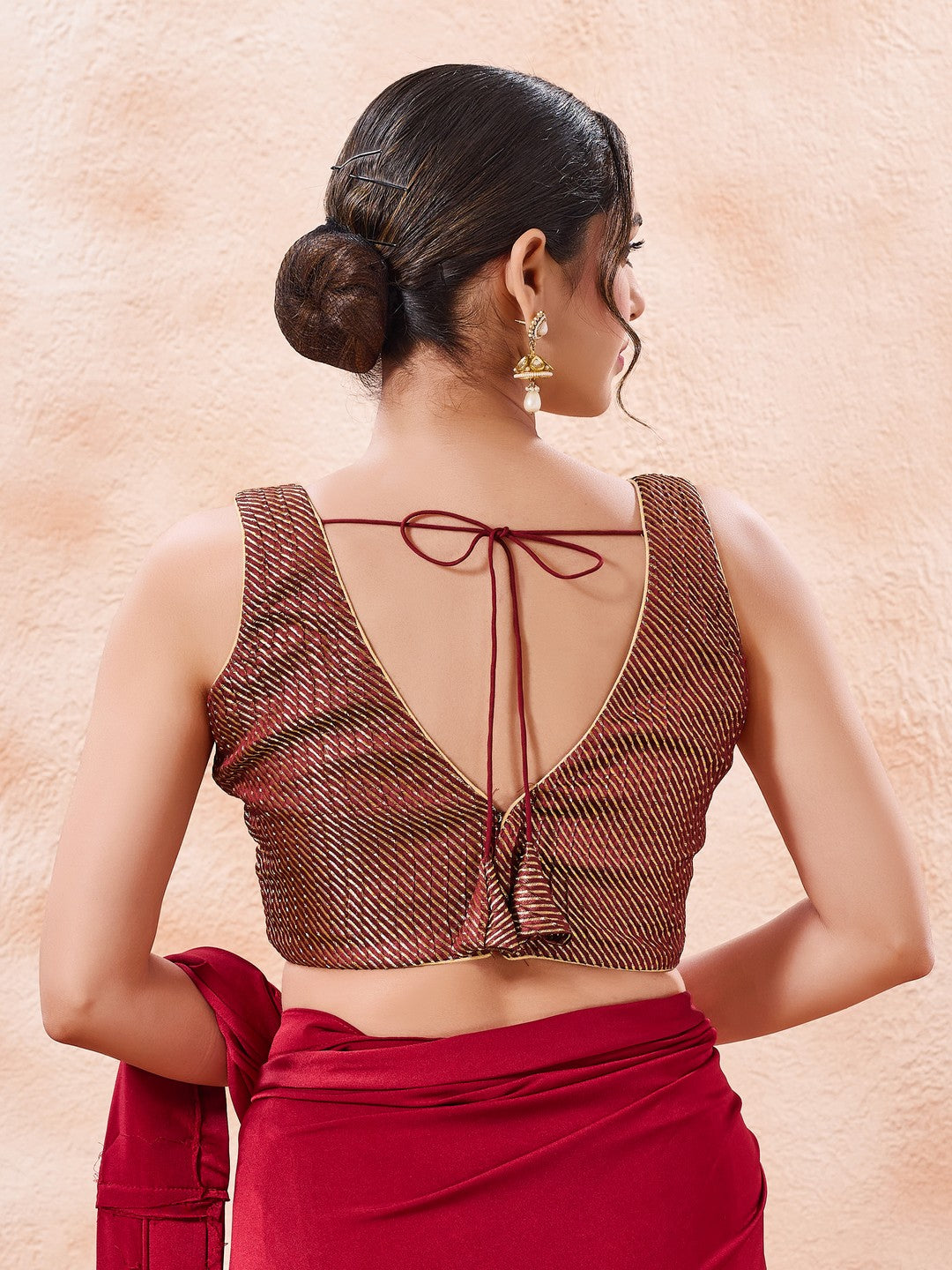 Brocade Pleated Festive Blouse