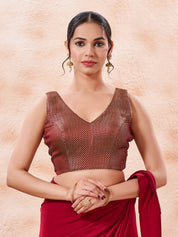 Brocade Pleated Festive Blouse