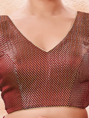 Brocade Pleated Festive Blouse