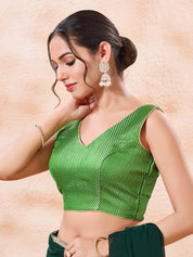 Brocade Pleated Festive Blouse