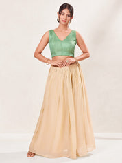 Brocade Pleated Festive Blouse