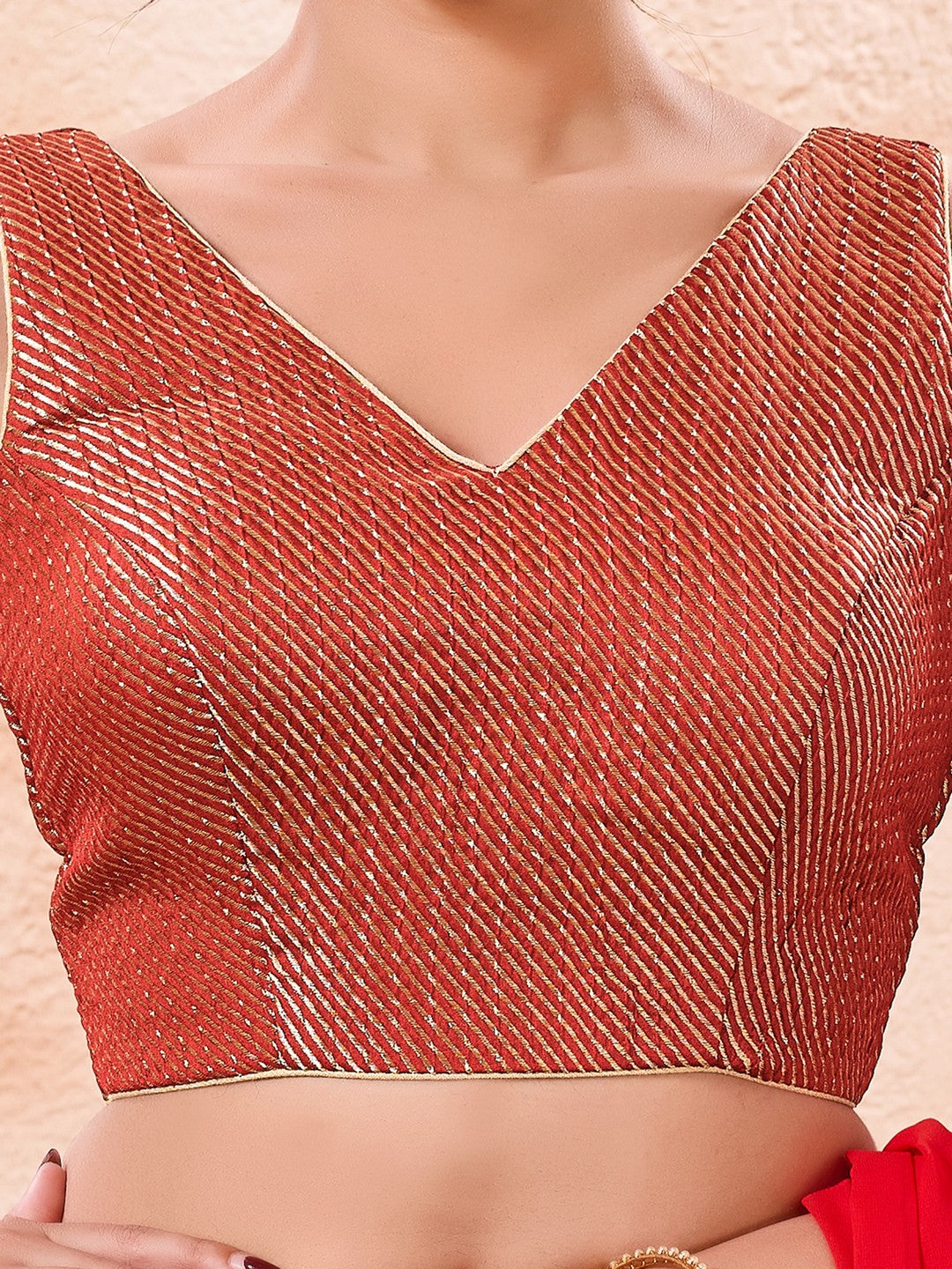 Brocade Pleated Festive Blouse