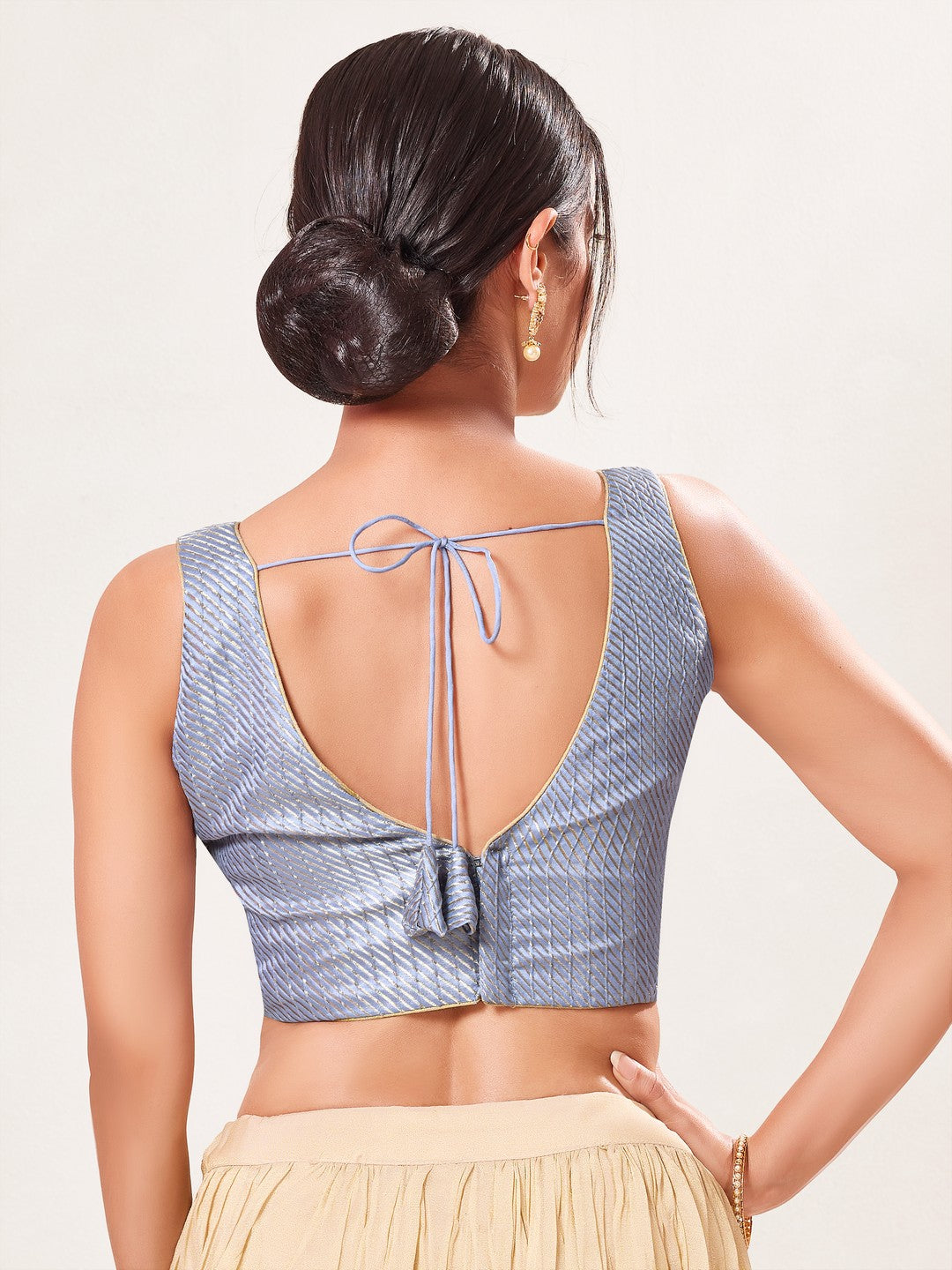 Brocade Pleated Festive Blouse