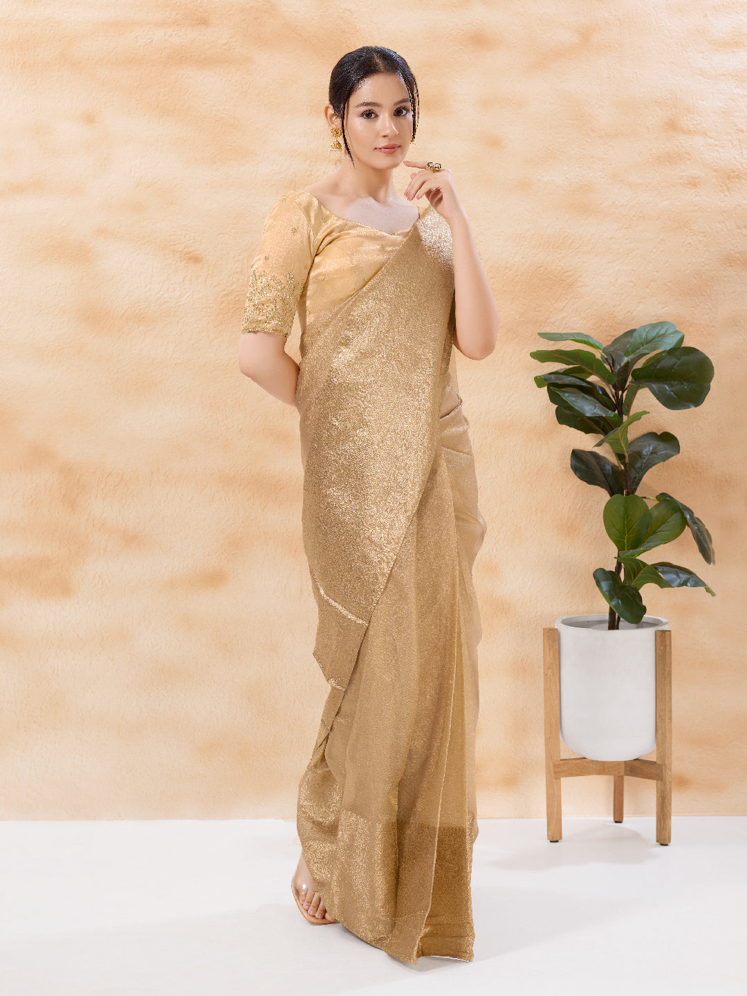 Zari Embroidered Sleeves Festive Blouse