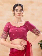 Zari Embroidered Sleeves Festive Blouse
