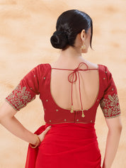 Zari Embroidered Sleeves Festive Blouse
