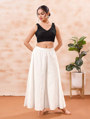 Cotton Threadwork V Neck Blouse