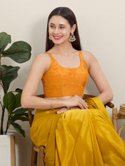Sleeveless Tissue Butti Round Neck Blouse