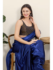 Sleeveless Tissue Butti Round Neck Blouse