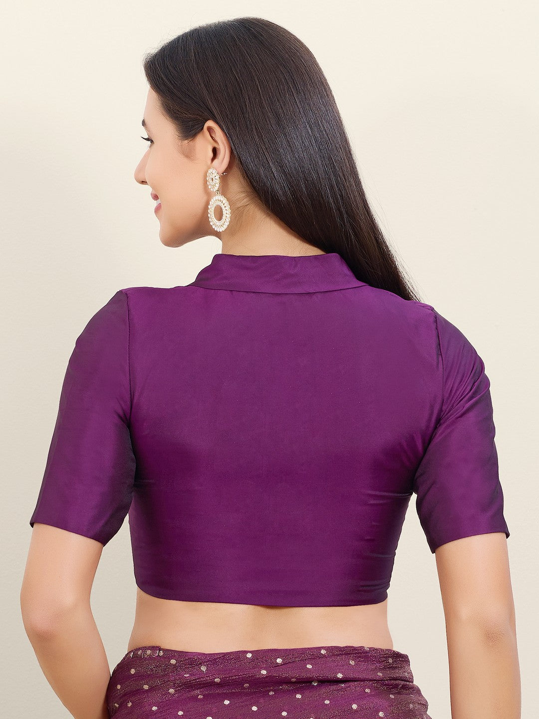 Tafeta Silk Lapel Collar Blouse