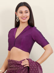 Tafeta Silk Lapel Collar Blouse