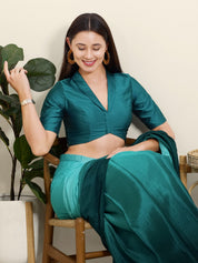 Tafeta Silk Lapel Collar Blouse
