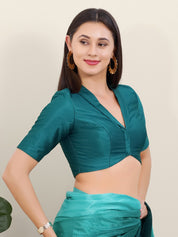 Tafeta Silk Lapel Collar Blouse