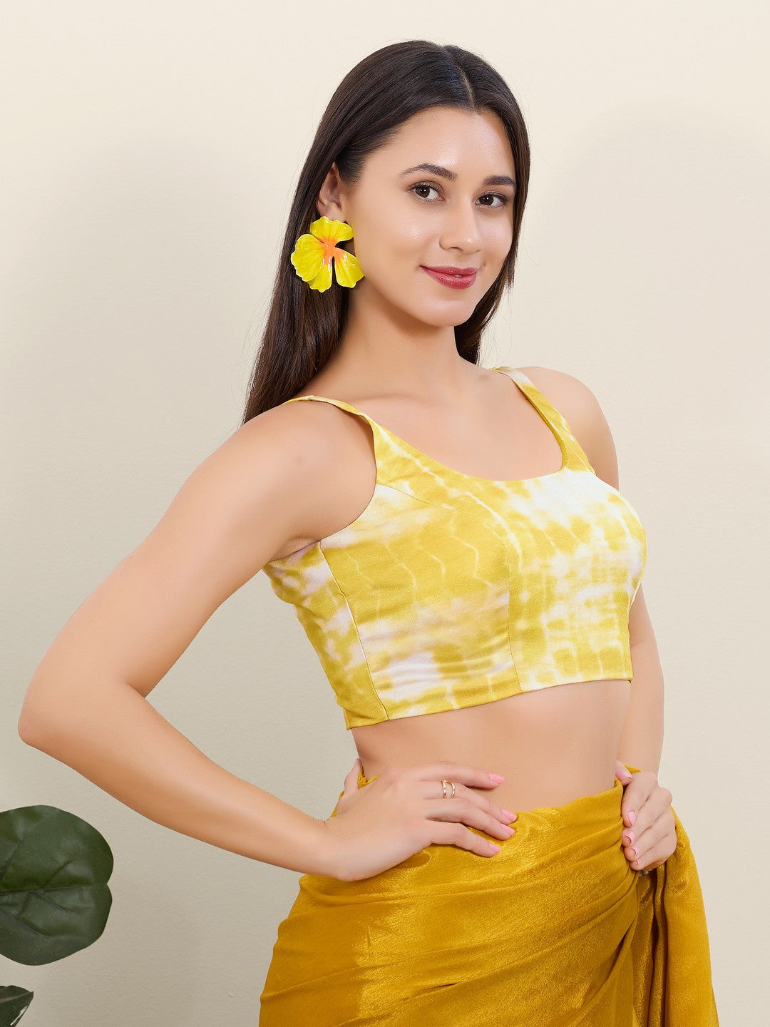 Tie Dye Haldi Special Sleeveless Blouse