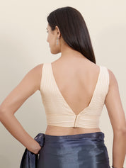 Offwhite Stripe V Neck Blouse