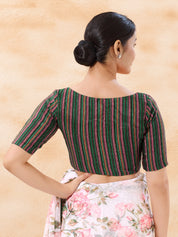 Vamas Stripe Printed High Neck Blouse