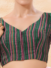 Vamas Stripe Printed High Neck Blouse