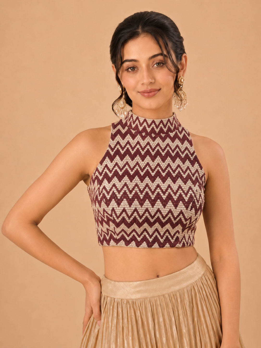 Crocheo Zigzag Collar Blouse