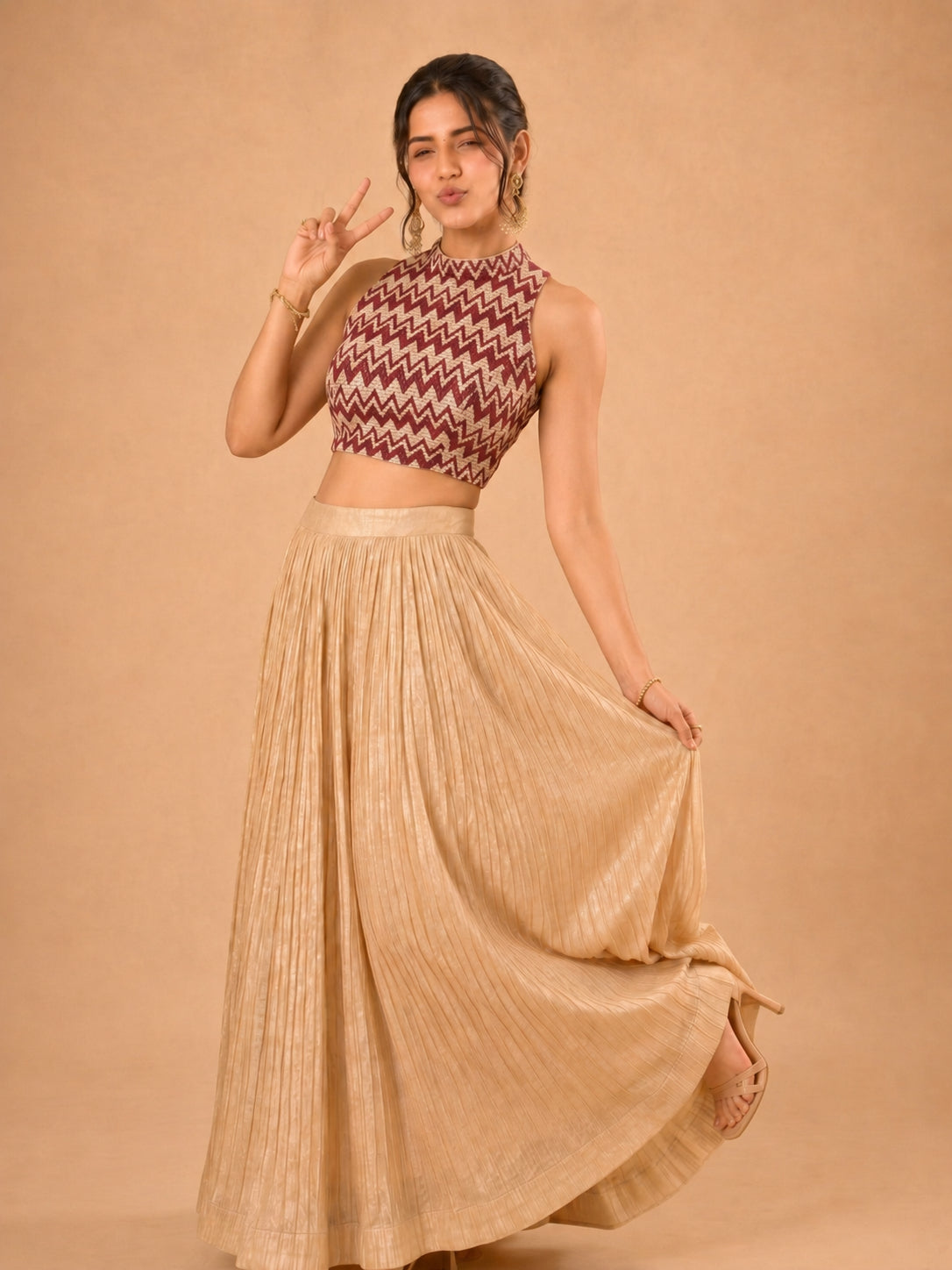 Crocheo Zigzag Collar Blouse