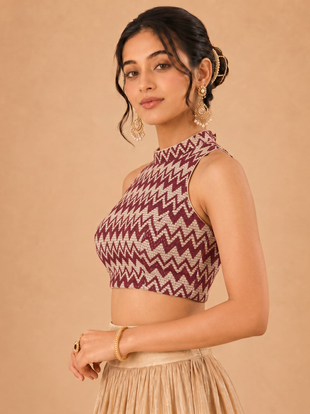 Crocheo Zigzag Collar Blouse
