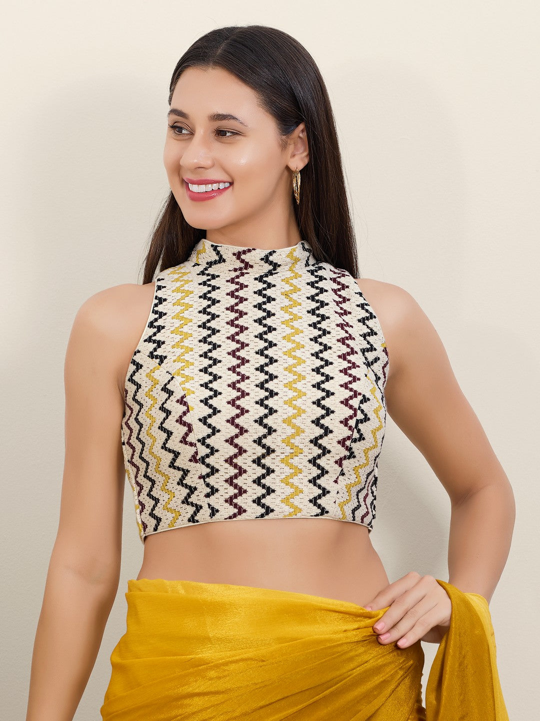 Crocheo Zigzag Collar Blouse