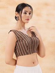 Vamas Pure Cotton Sleeveless High Neck Blouse