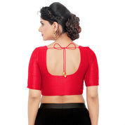Vamas Mulbury Silk Round Neck Elbow Length Blouse