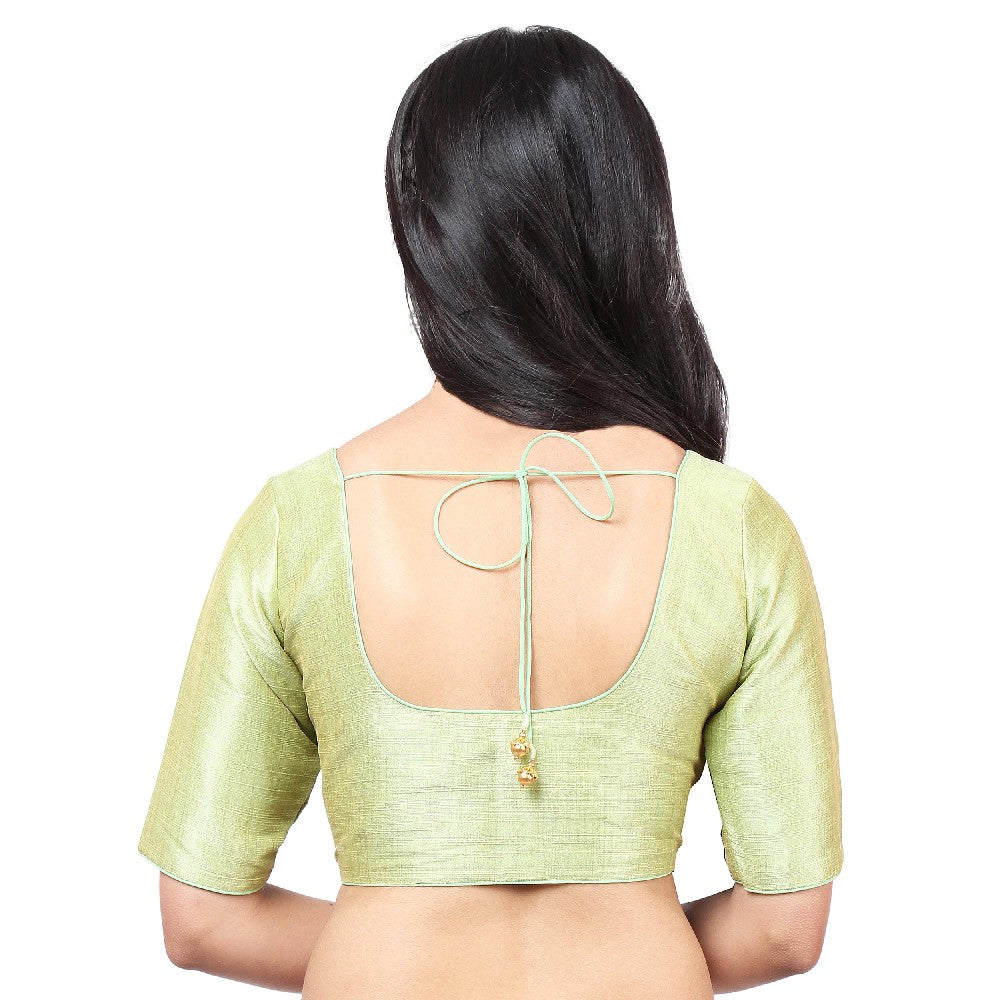 Vamas Mulbury Silk Round Neck Elbow Length Blouse