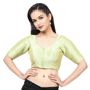 Vamas Mulbury Silk Round Neck Elbow Length Blouse
