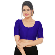 Vamas Mulbury Silk Round Neck Elbow Length Blouse