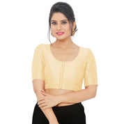 Vamas Mulbury Silk Round Neck Elbow Length Blouse