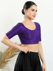 Vamas Mulbury Silk Round Neck Elbow Length Blouse