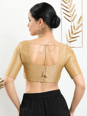Vamas Mulbury Silk Round Neck Elbow Length Blouse