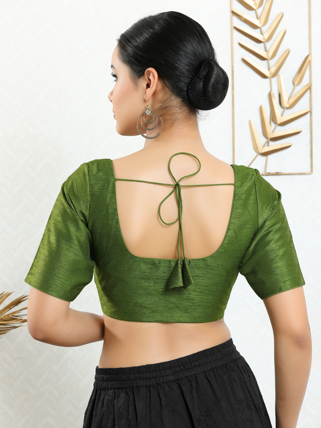 Vamas Mulbury Silk Round Neck Elbow Length Blouse