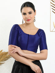 Vamas Mulbury Silk Round Neck Elbow Length Blouse