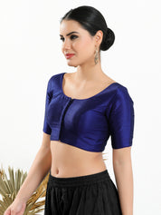 Vamas Mulbury Silk Round Neck Elbow Length Blouse