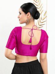 Vamas Mulbury Silk Round Neck Elbow Length Blouse