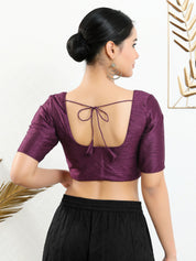 Vamas Mulbury Silk Round Neck Elbow Length Blouse