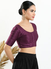 Vamas Mulbury Silk Round Neck Elbow Length Blouse
