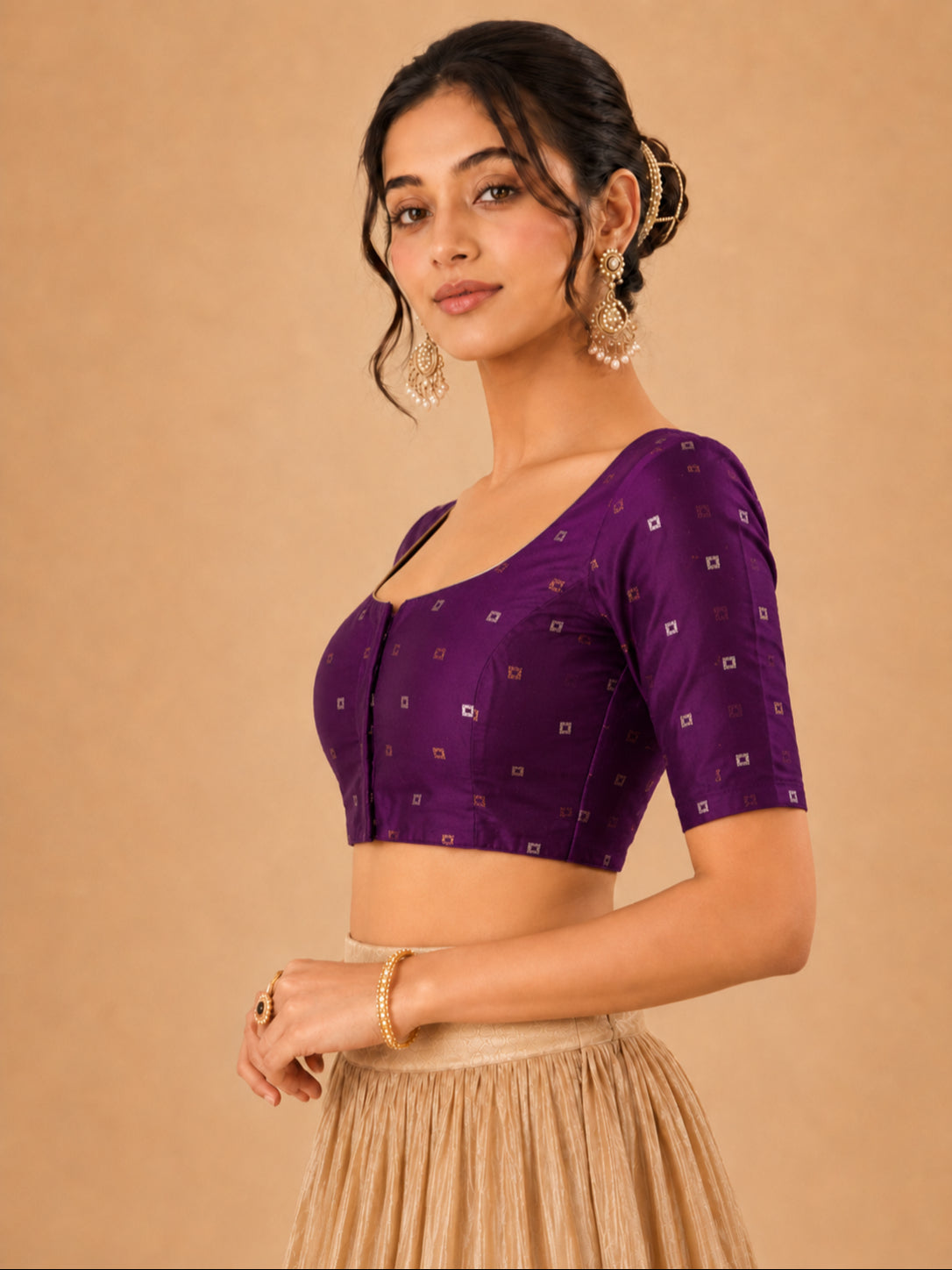 Vamas Mina Butti Silk Round Neck Blouse