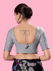 Shimmer Fabric Partywear Elbow Front Open Blouse