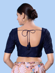 Shimmer Fabric Partywear Elbow Front Open Blouse