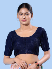 Shimmer Fabric Partywear Elbow Front Open Blouse
