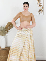 Shiny Shimmer Paan Neck Essential Festive Blouse
