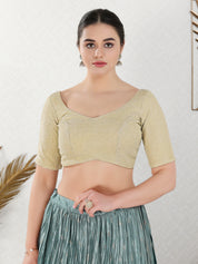 Shiny Shimmer Paan Neck Essential Festive Blouse