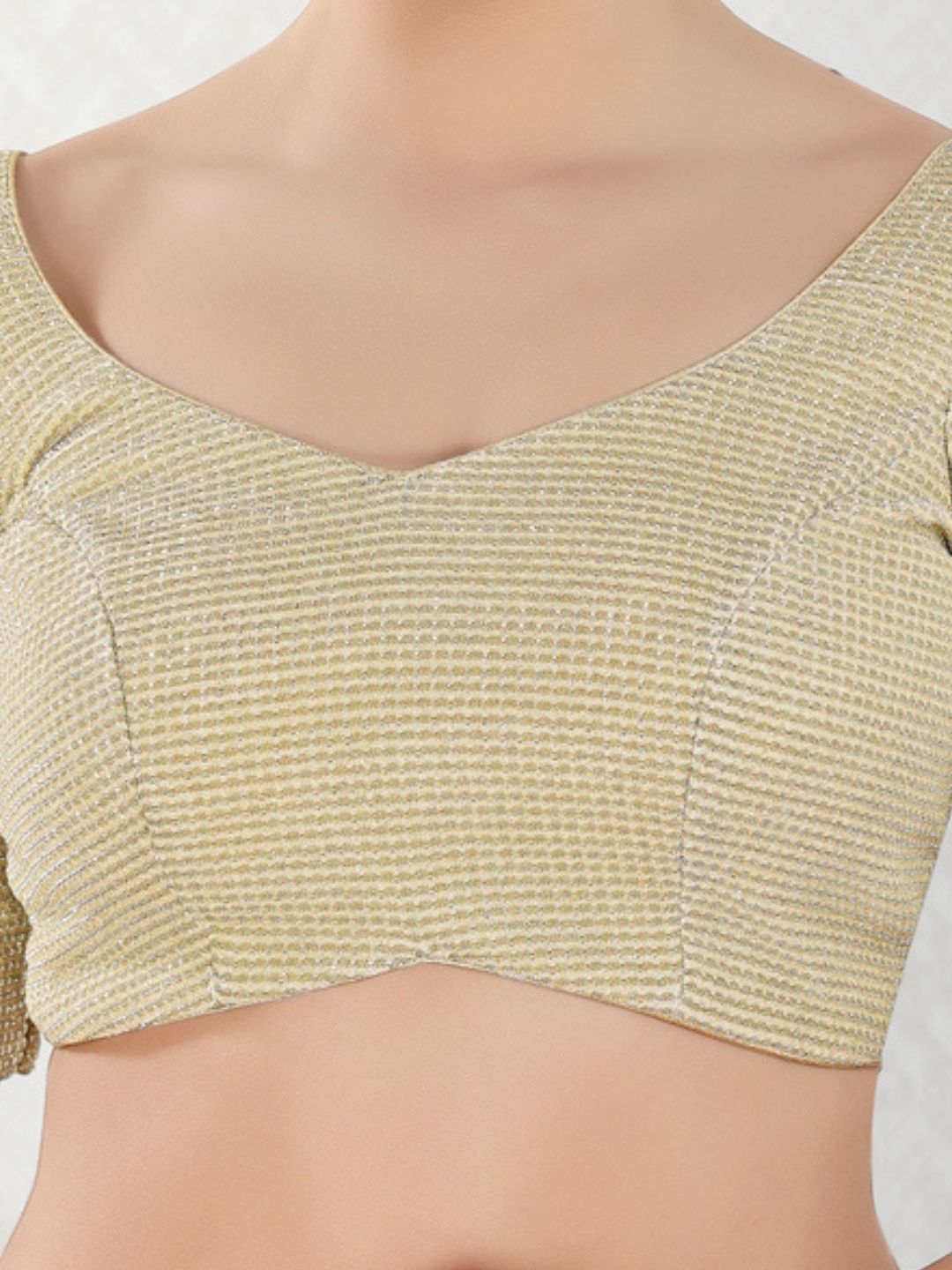 Shiny Shimmer Paan Neck Essential Festive Blouse