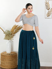 Shiny Shimmer Paan Neck Essential Festive Blouse