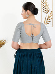 Shiny Shimmer Paan Neck Essential Festive Blouse