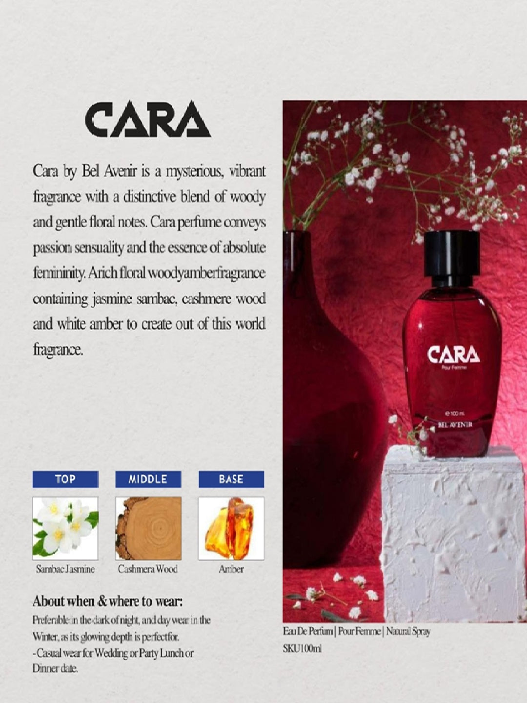 Bel Avenir Cara Eau de Parfum for Women